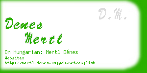 denes mertl business card