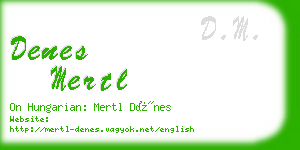 denes mertl business card